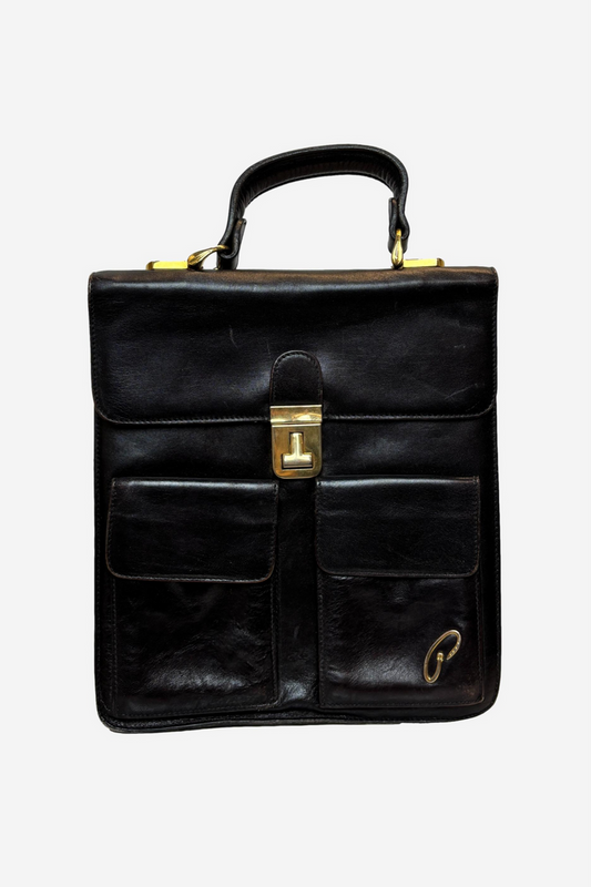 Black Leather Gentlemans Portfolio Bag image 0
