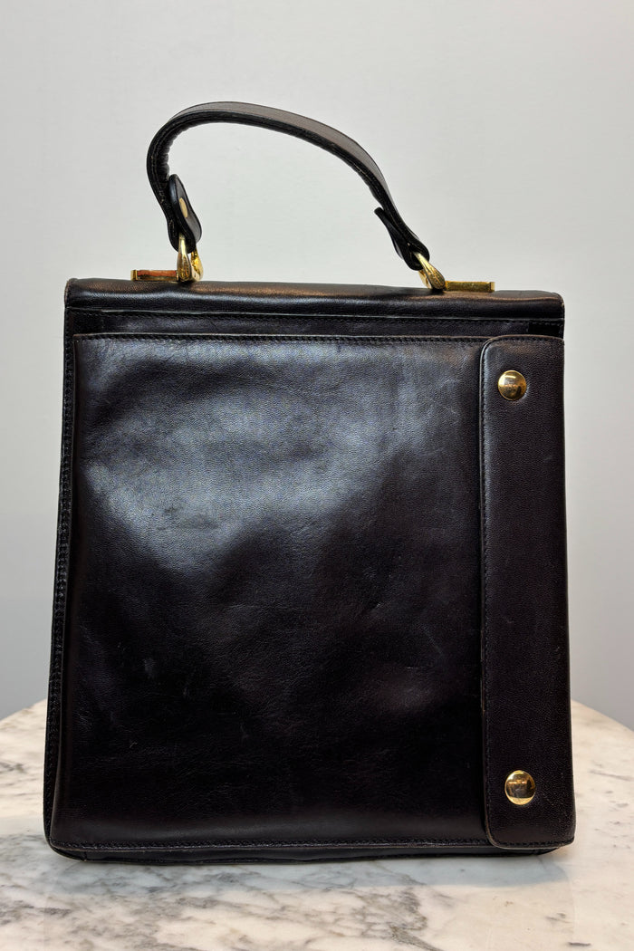 Black Leather Gentlemans Portfolio Bag image 1