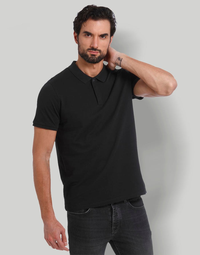 Black Polo Neck T-Shirt