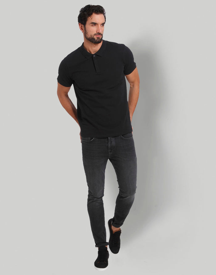 Black Polo Neck T-Shirt
