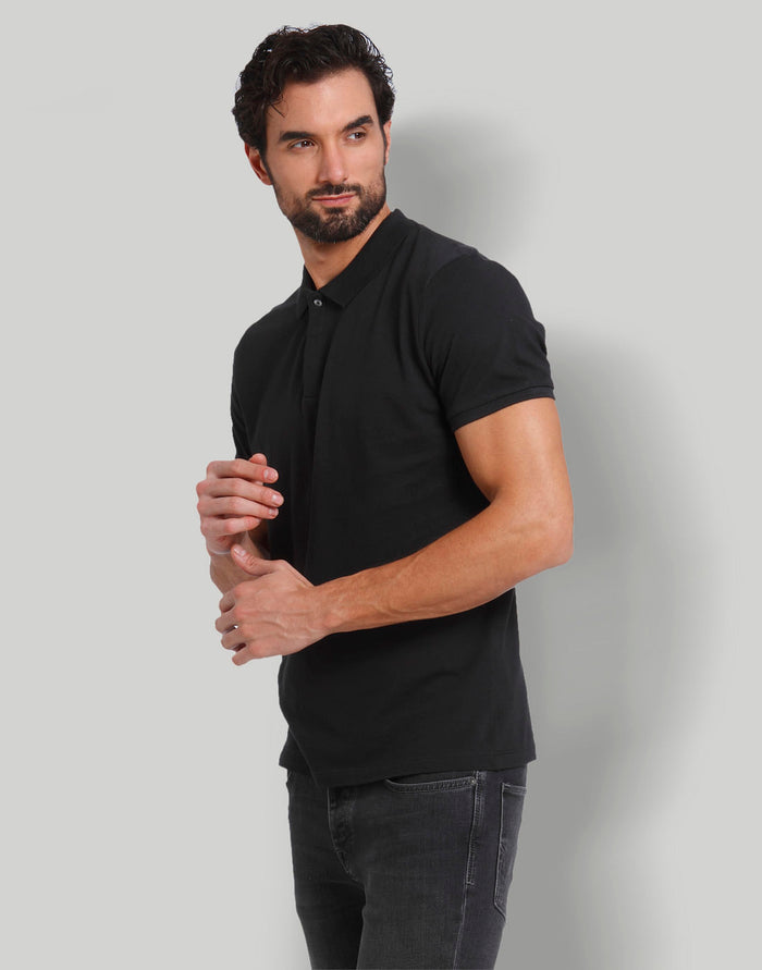 Black Polo Neck T-Shirt