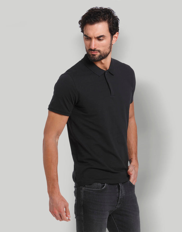 Black Polo Neck T-Shirt