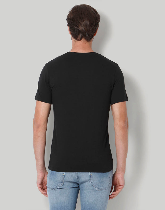 Black Printed Crew Neck T-Shirt