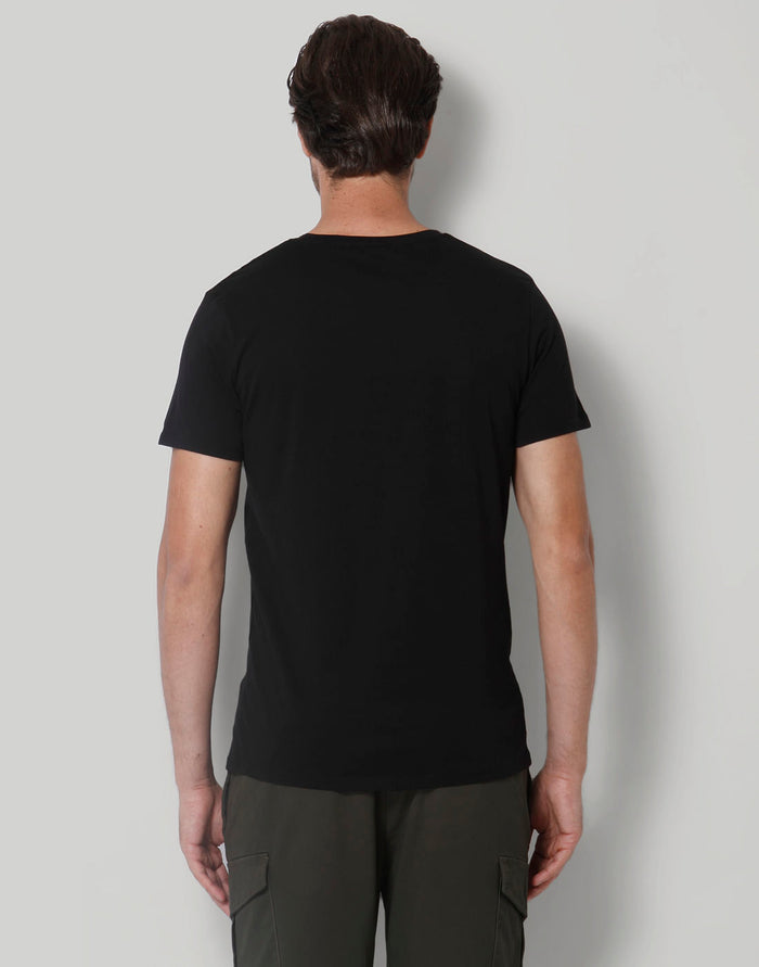 Black Printed Crew Neck T-Shirt