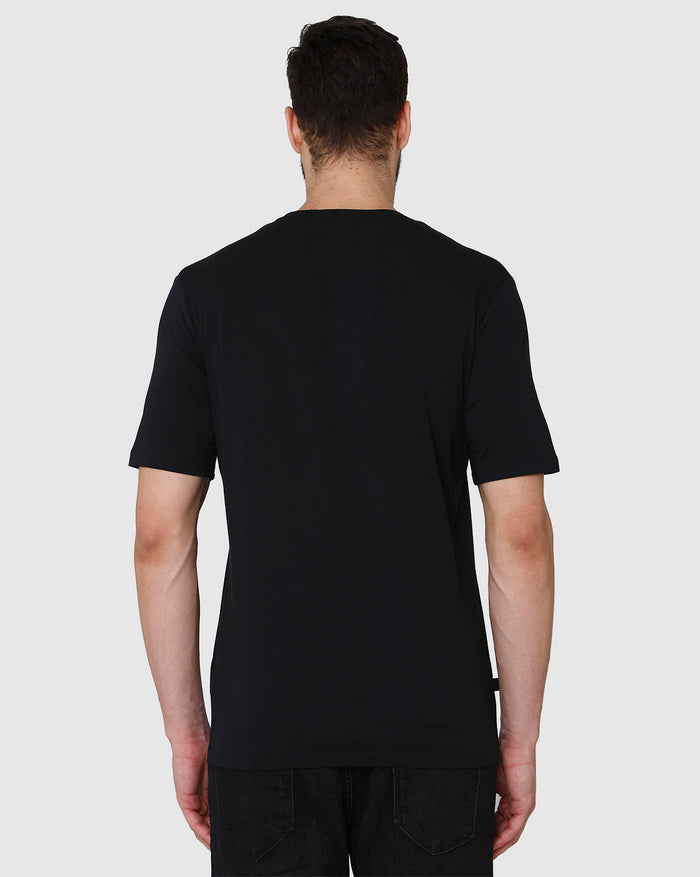 Black Printed Crew Neck T-Shirt