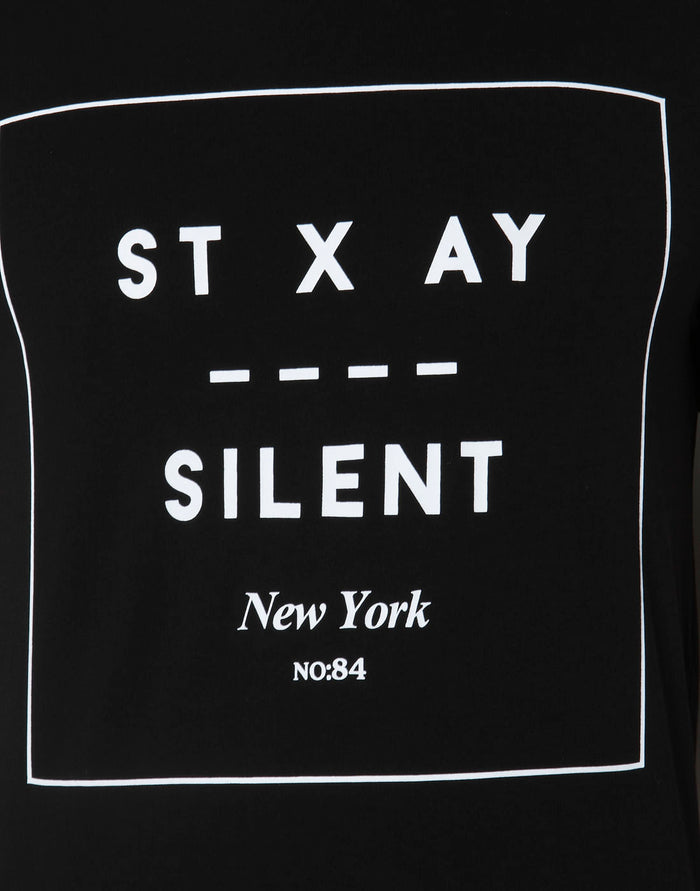 Black Printed Crew Neck T-Shirt