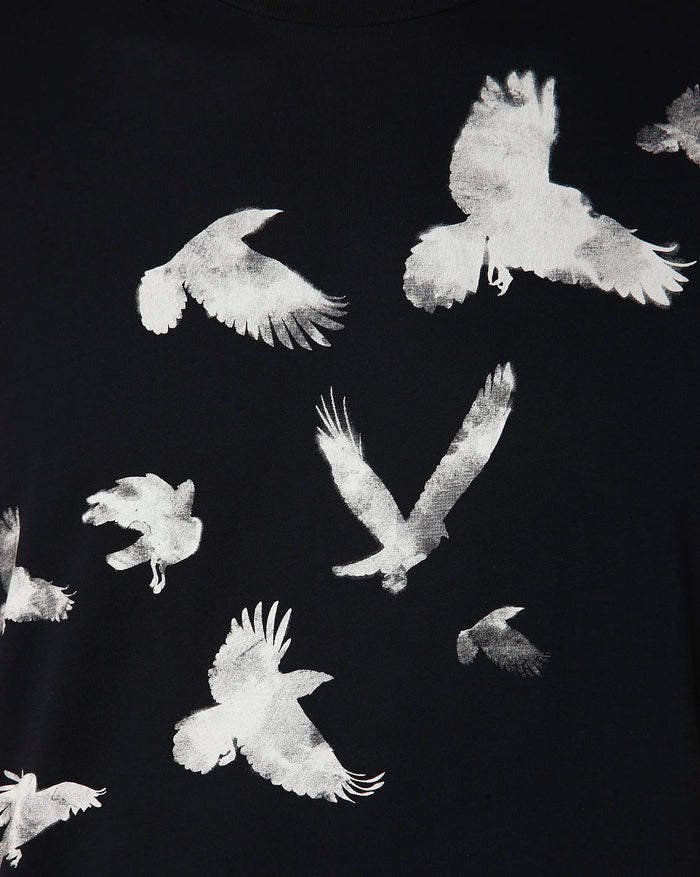 Black Printed Crew Neck T-Shirt
