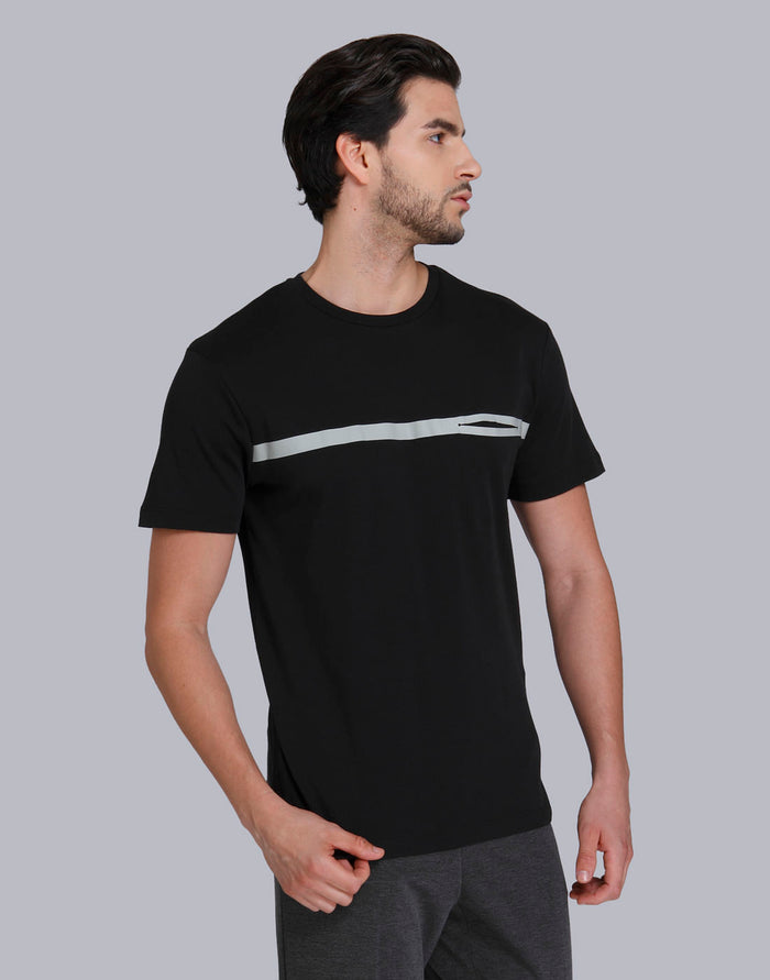 Black Striped Crew Neck T-Shirt