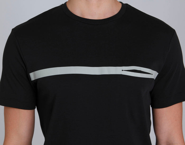 Black Striped Crew Neck T-Shirt