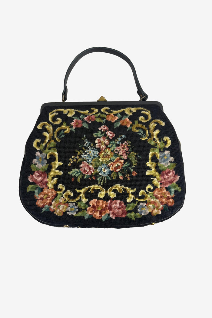 Black Woven Tapestry Bag