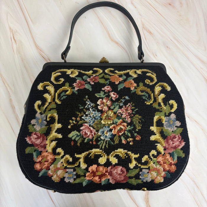 Black Woven Tapestry Bag