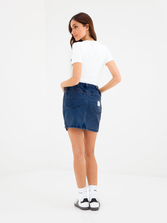 Blakely Denim Skirt - Dark Blue Wash