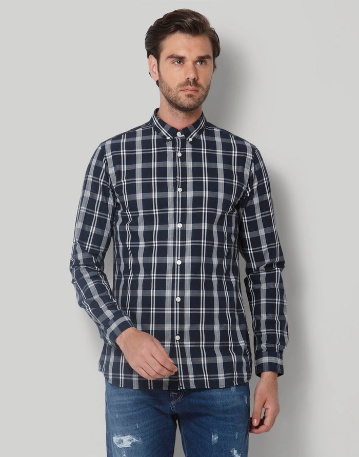 Blue Check Full Sleeves Shirt
