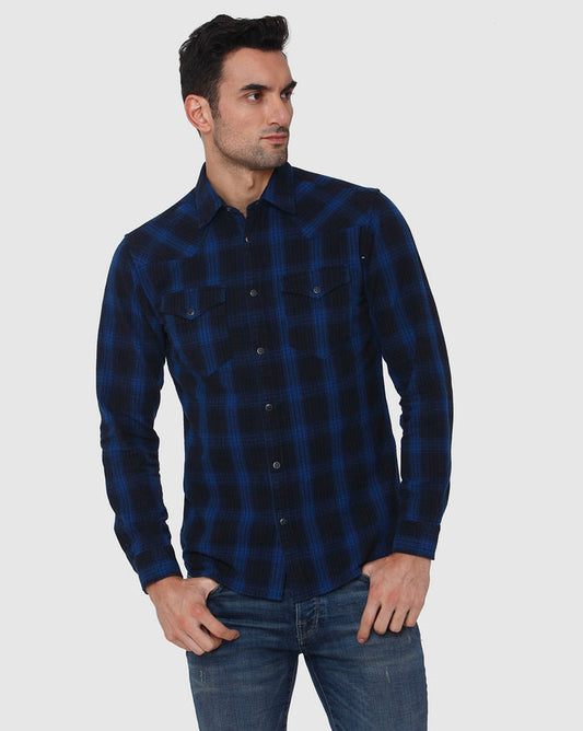 Blue Check Full Sleeves Shirt