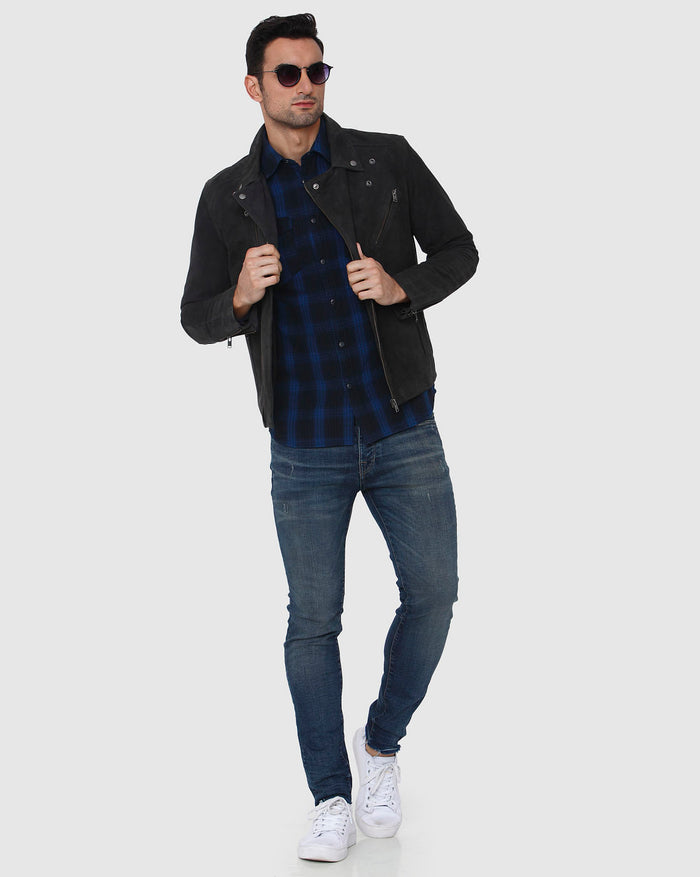 Blue Check Full Sleeves Shirt