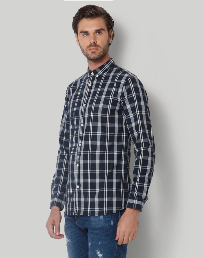 Blue Check Full Sleeves Shirt