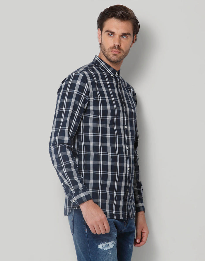Blue Check Full Sleeves Shirt