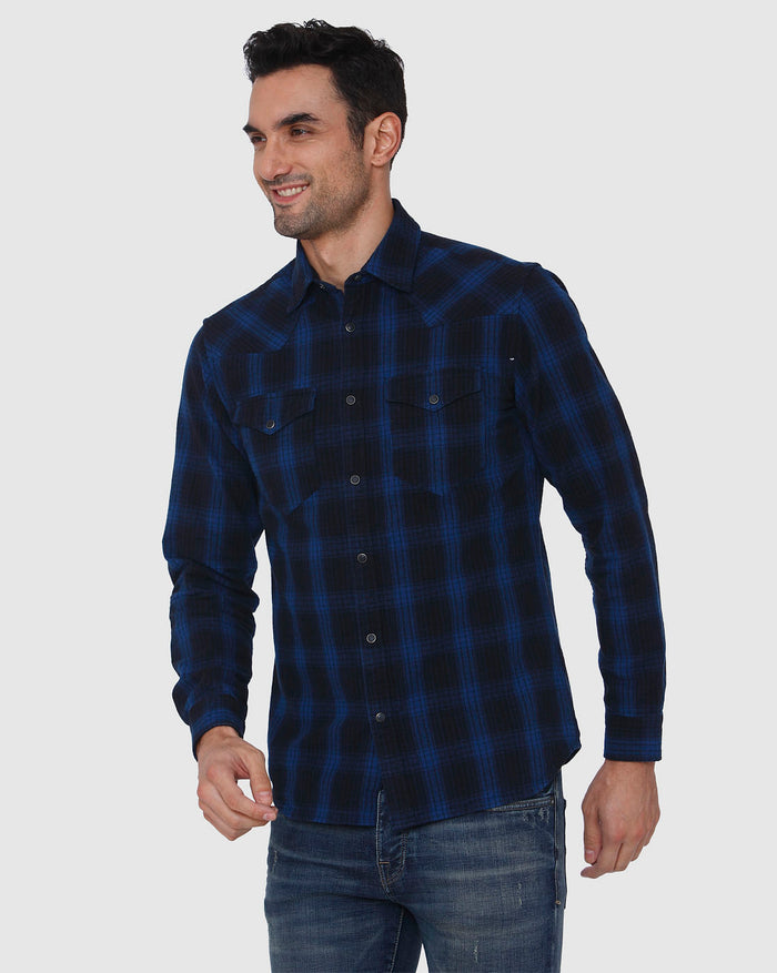 Blue Check Full Sleeves Shirt