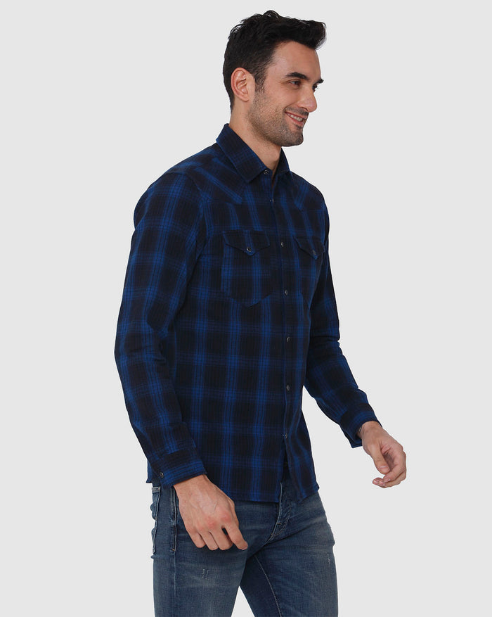 Blue Check Full Sleeves Shirt