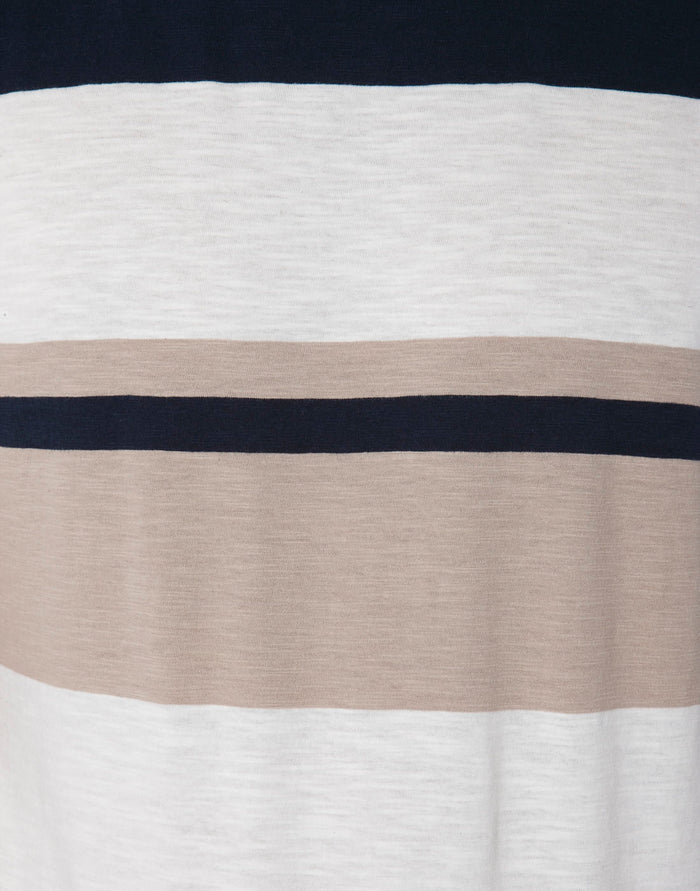 Blue Colourblocked Crew Neck T-Shirt