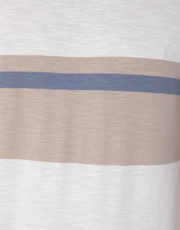 Blue Colourblocked Crew Neck T-Shirt