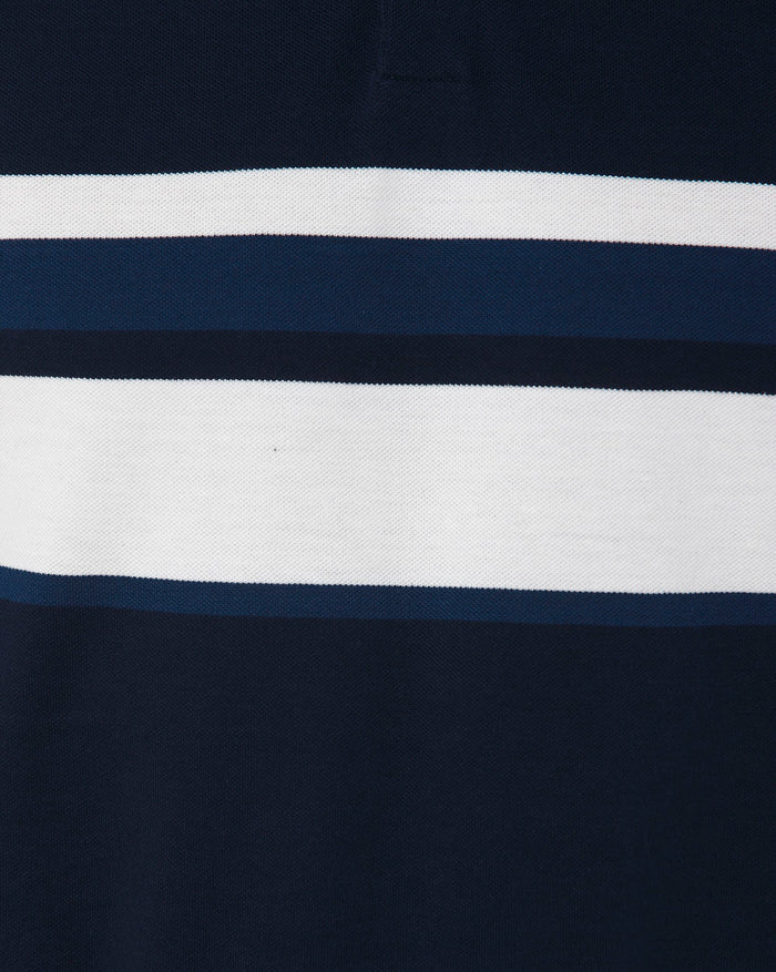 Blue Colourblocked Polo Neck T-Shirt
