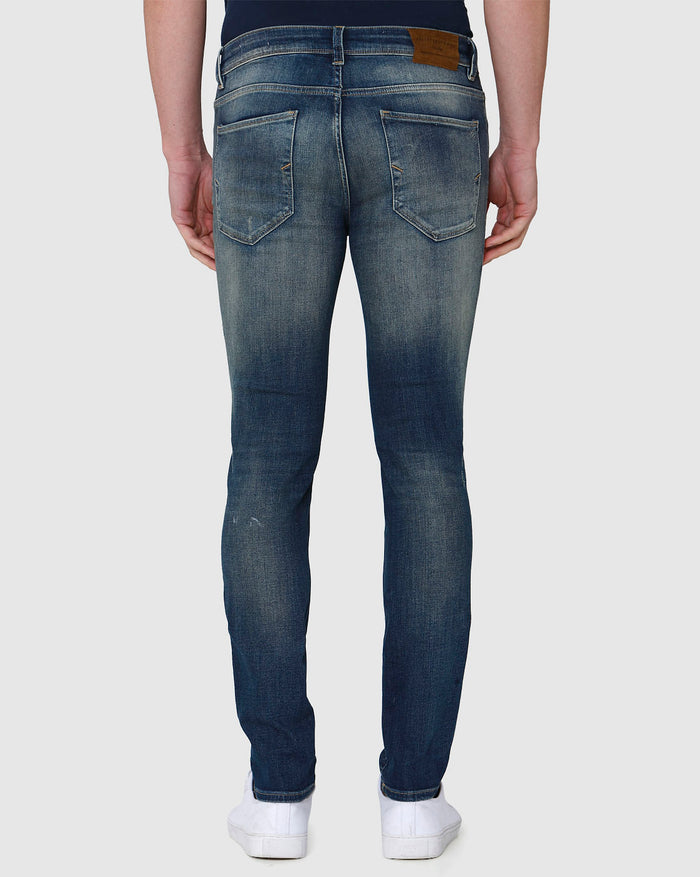 Blue Distressed Skinny Fit Jeans
