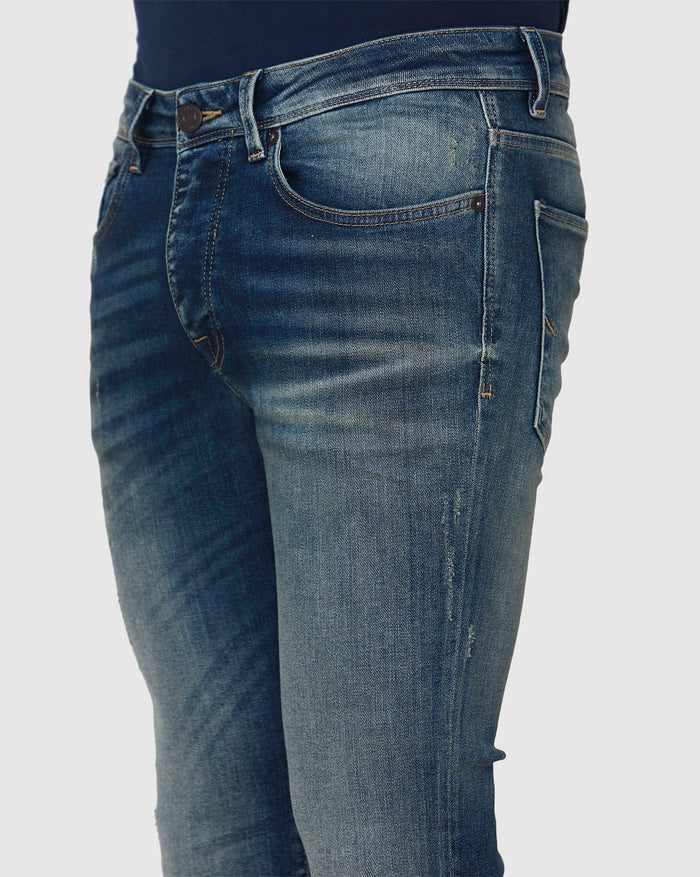 Blue Distressed Skinny Fit Jeans