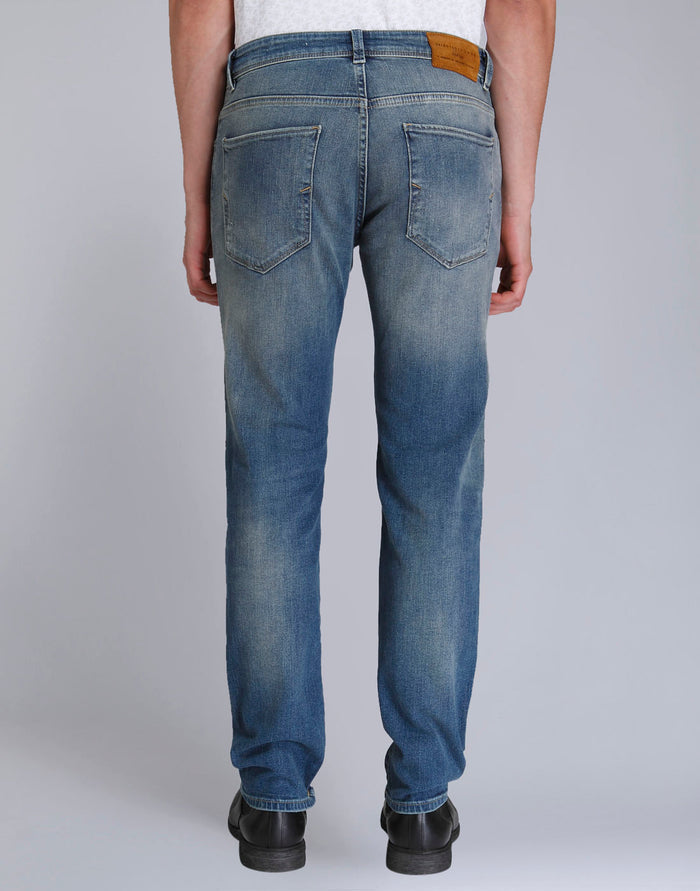 Blue Distressed Slim Fit Jeans