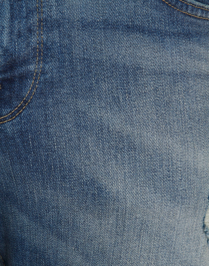 Blue Distressed Slim Fit Jeans