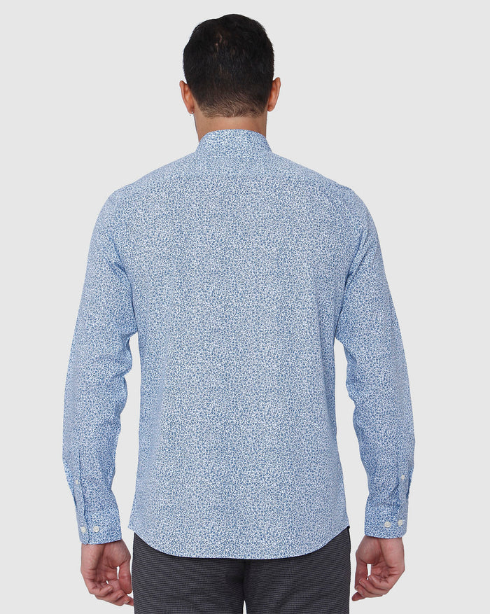 Blue Floral Print Full Sleeves Shirt