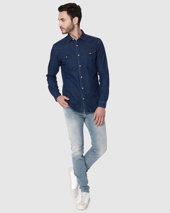 Blue Full Sleeves Shirt