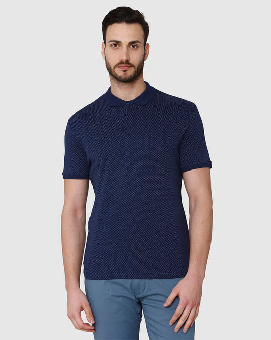 Blue Polo Neck T-Shirt