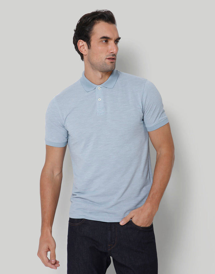 Blue Polo Neck T-Shirt