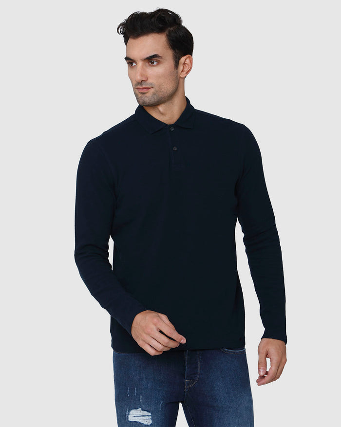 Blue Polo Neck T-Shirt