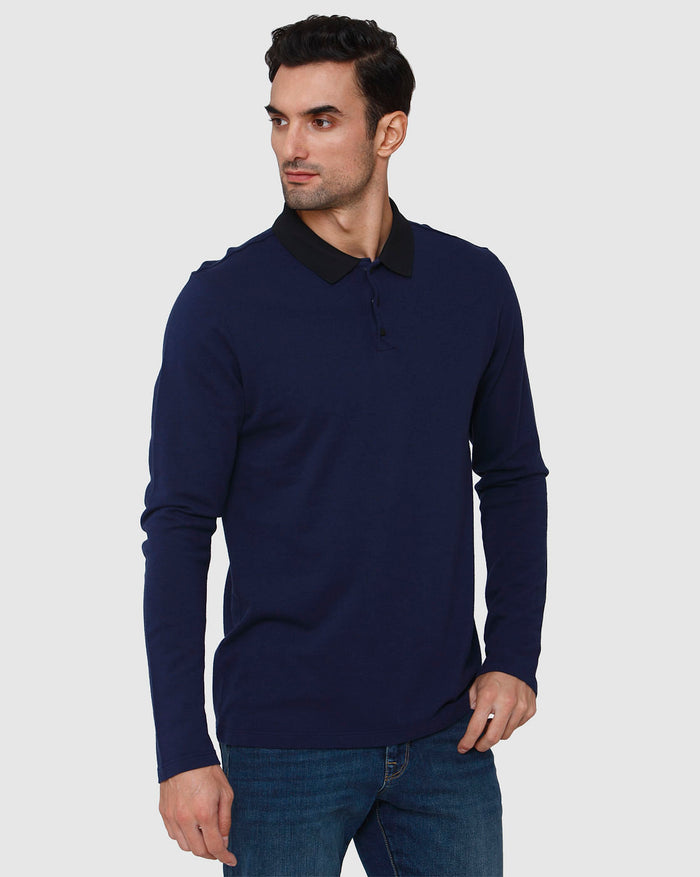 Blue Polo Neck T-Shirt