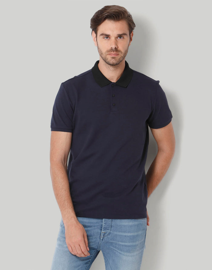Blue Polo Neck T-Shirt