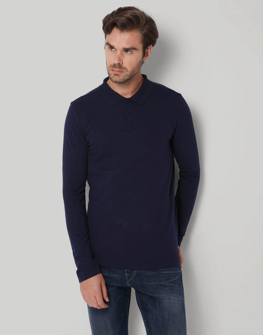 Blue Polo Neck T-Shirt