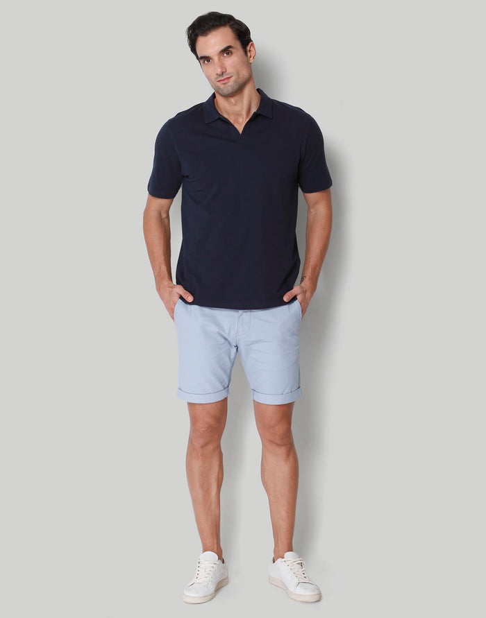 Blue Polo Neck T-Shirt