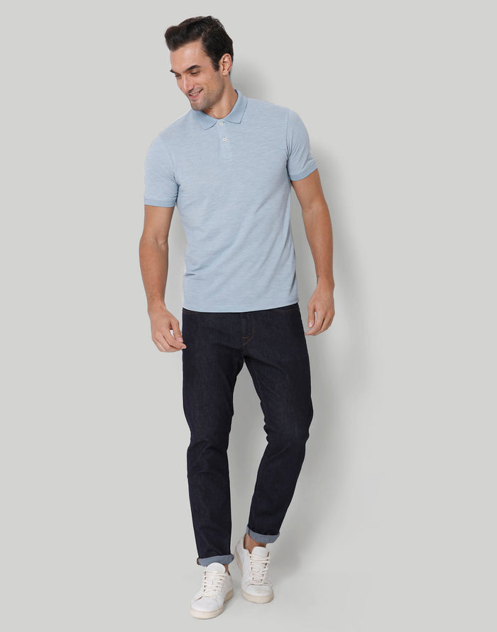 Blue Polo Neck T-Shirt