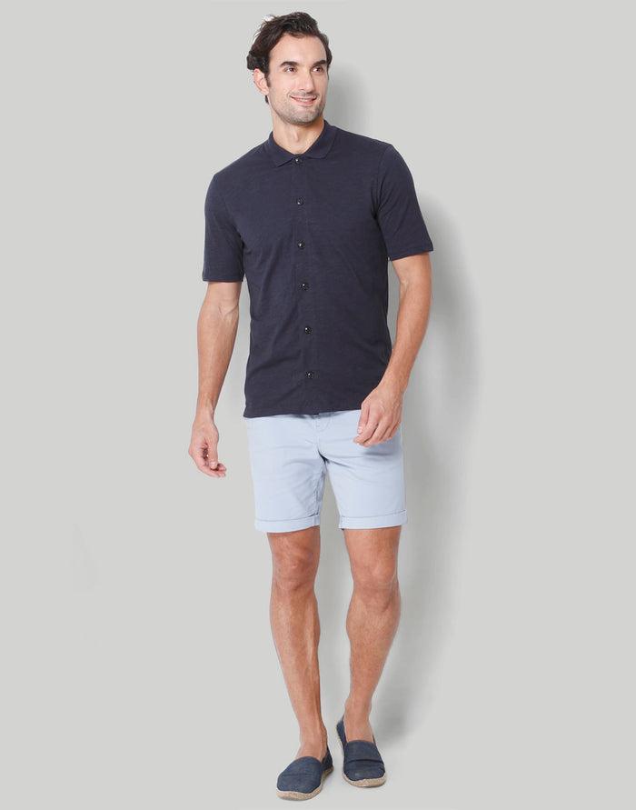 Blue Polo Neck T-Shirt