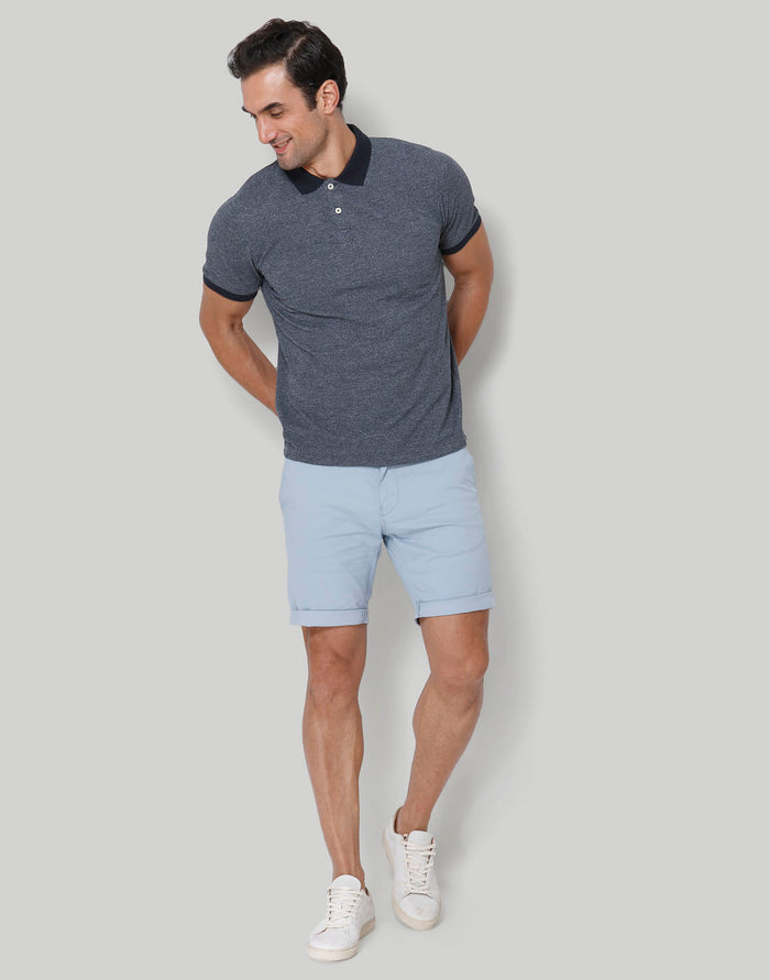 Blue Polo Neck T-Shirt