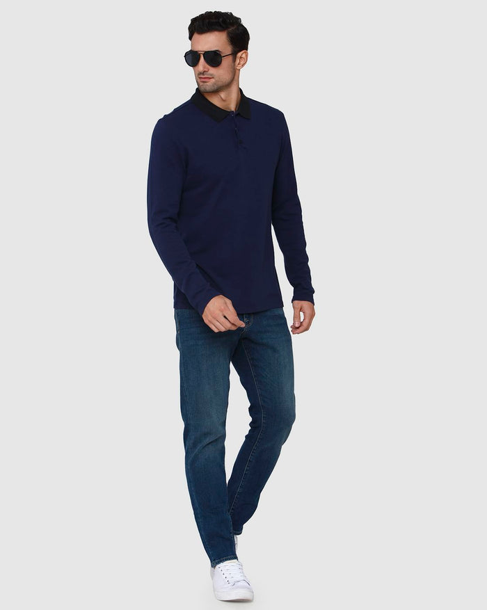 Blue Polo Neck T-Shirt