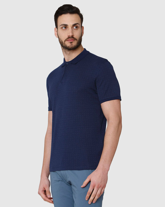Blue Polo Neck T-Shirt