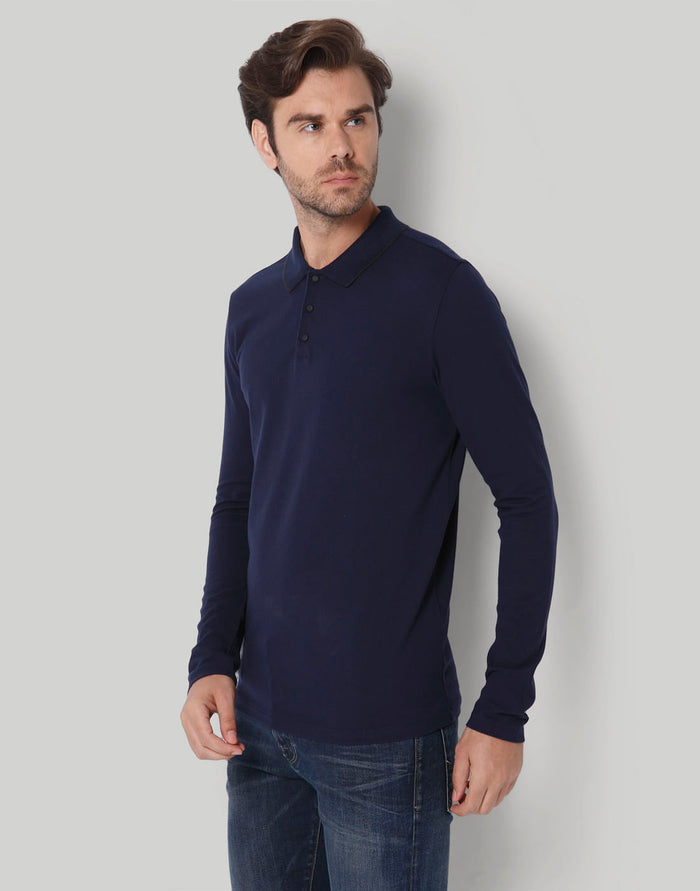 Blue Polo Neck T-Shirt