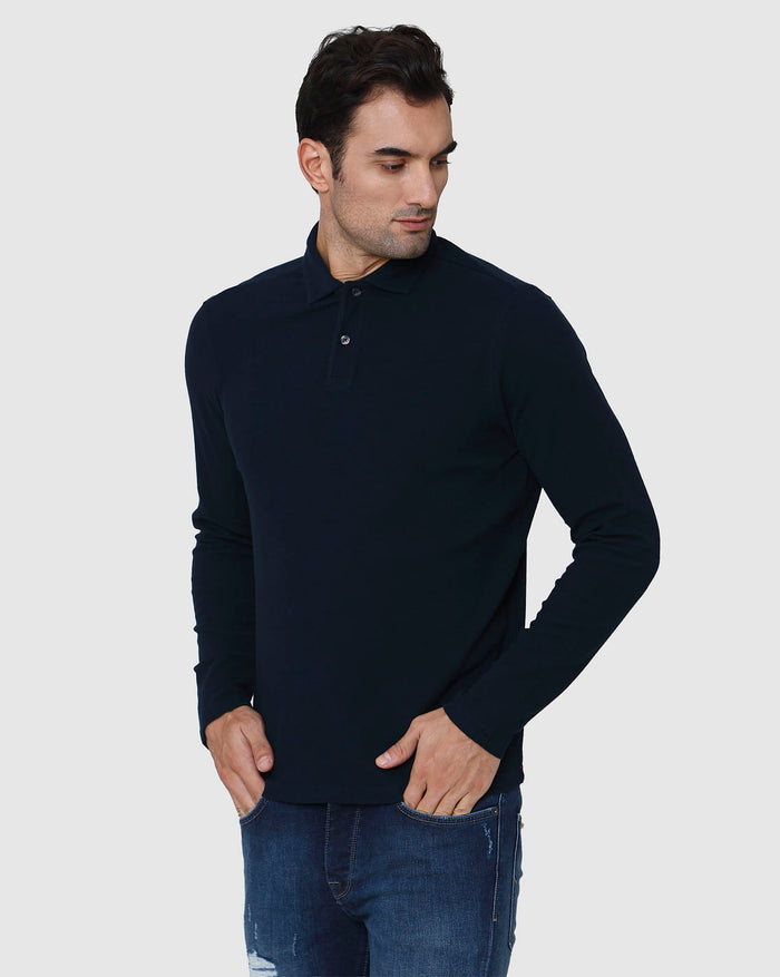 Blue Polo Neck T-Shirt