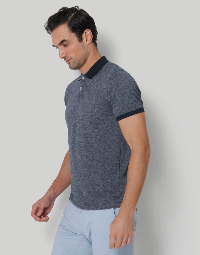 Blue Polo Neck T-Shirt