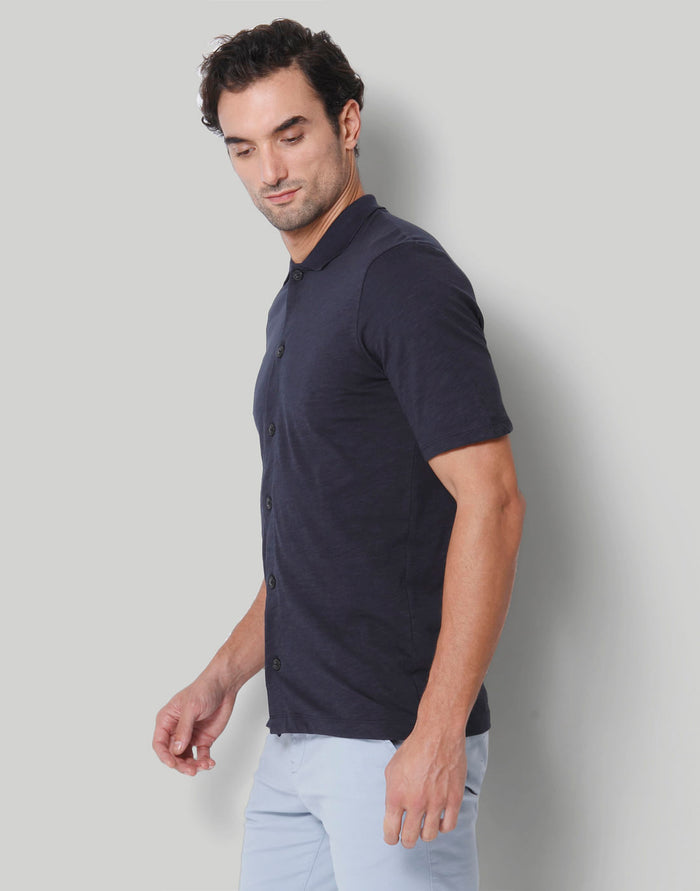 Blue Polo Neck T-Shirt