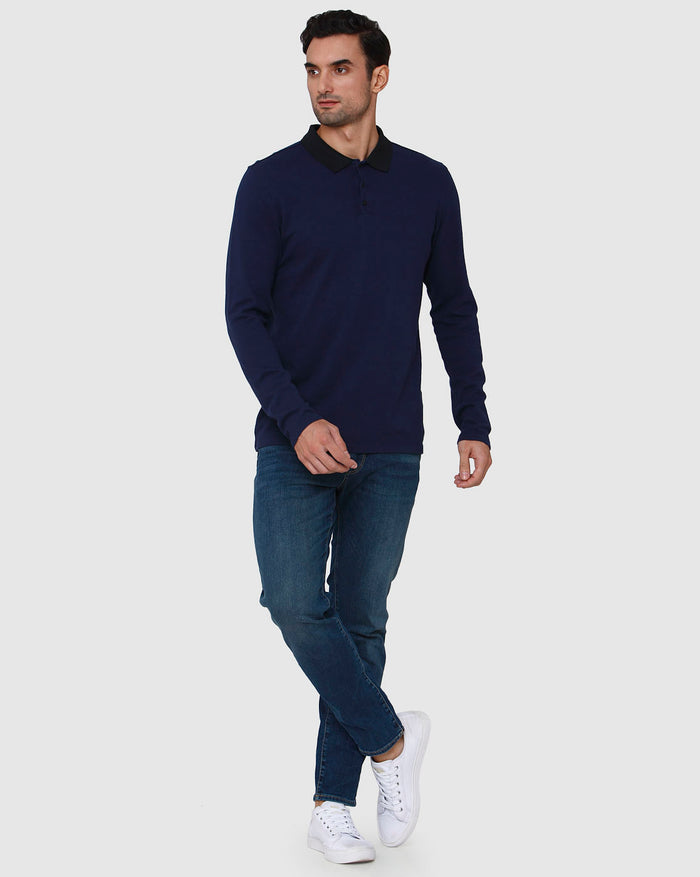 Blue Polo Neck T-Shirt