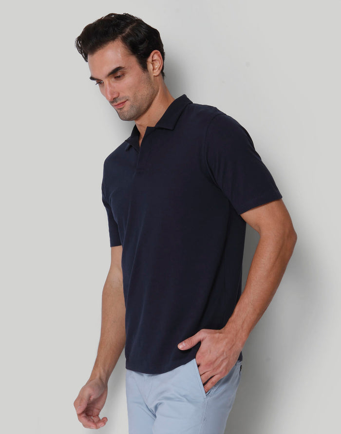 Blue Polo Neck T-Shirt
